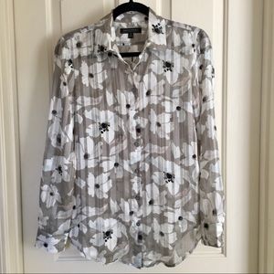 Banana Republic Sheer Long Sleeve Blouse